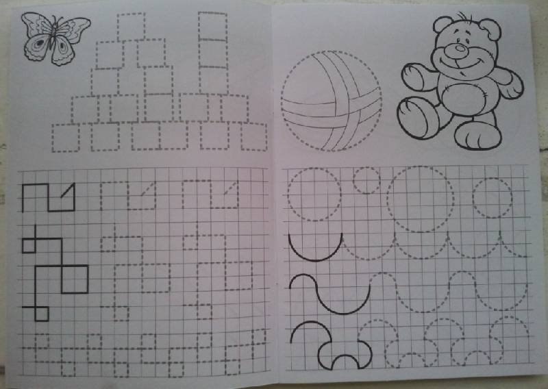 Прописи в крупную клетку для дошкольников