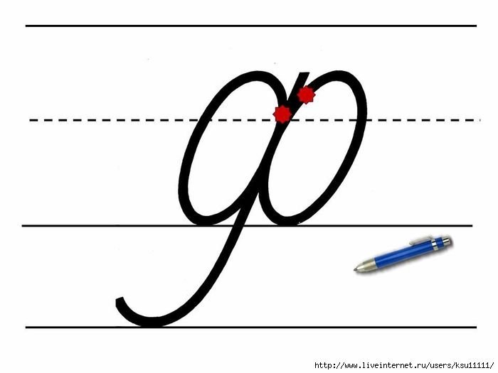 Письменная строчная буква ф