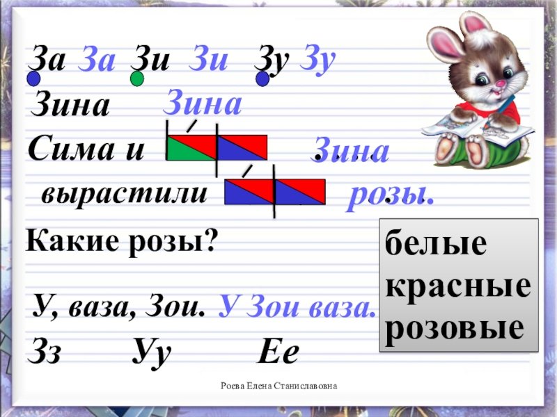 Урок письма буква з