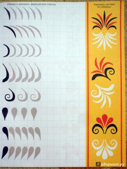 Элементы рисования хохломской росписи