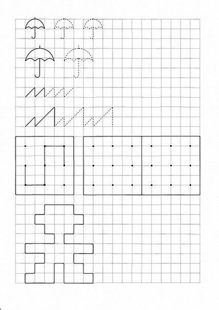 Узоры в клетку для дошкольников