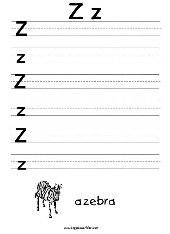 Прописи буква z