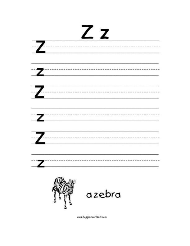 Letter ZZ Worksheet