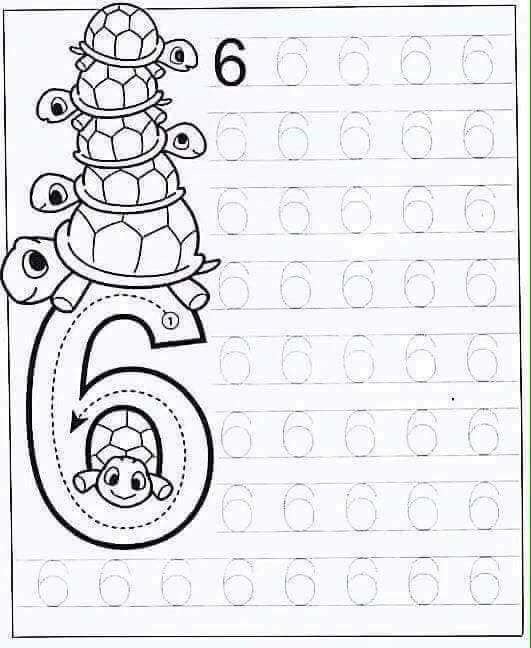 Прописи цифры от 1 до 6 для дошкольников