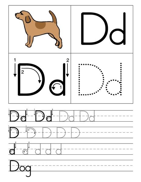 Letter d прописи