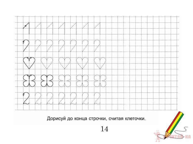 Прописи по клеточкам для дошкольников 6-7