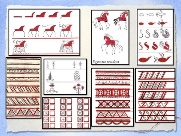 Мезенская роспись элементы росписи птицы