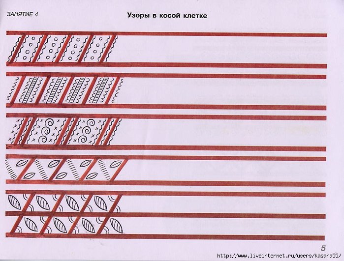 Мезенская роспись ленточный орнамент