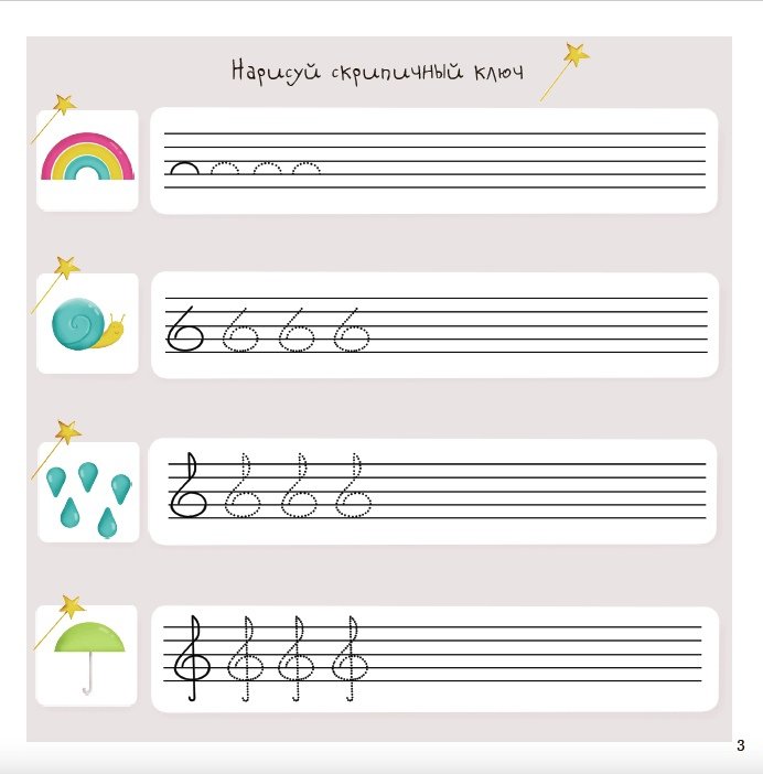 Нотный стан для детей