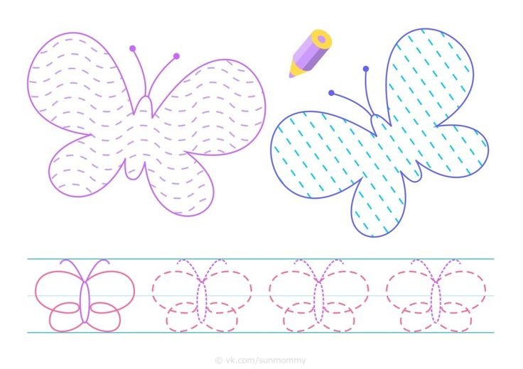 Насекомые штриховка для дошкольников