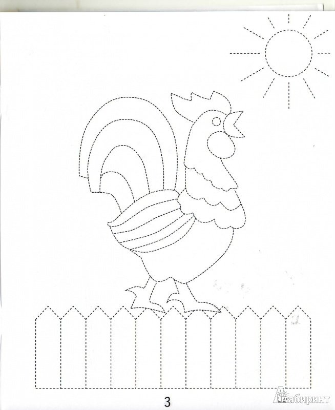 Петушок раскраска для детей
