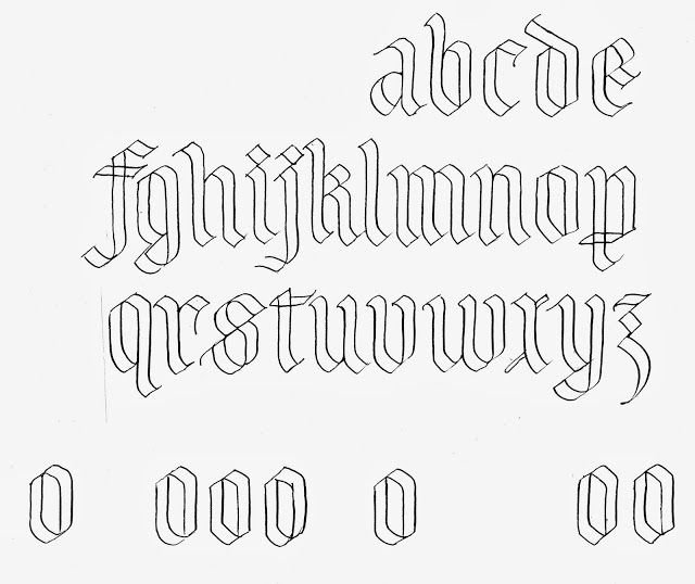 Прописи для готической каллиграфии