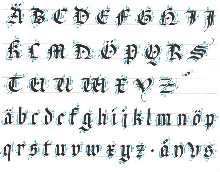 Прописи каллиграфия Готика