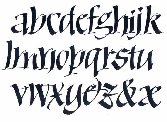 Шрифт широким пером