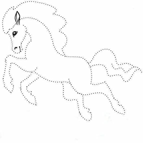 Обведи по точкам лошадь