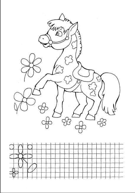 Лошадка раскраска для малышей