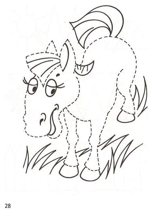 Лошадка раскраска для детей