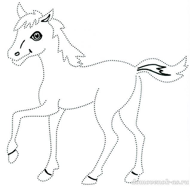 Лошадь раскраска для малышей
