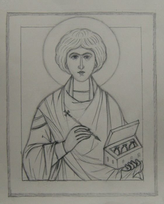 Прорись иконы Серафима Саровского