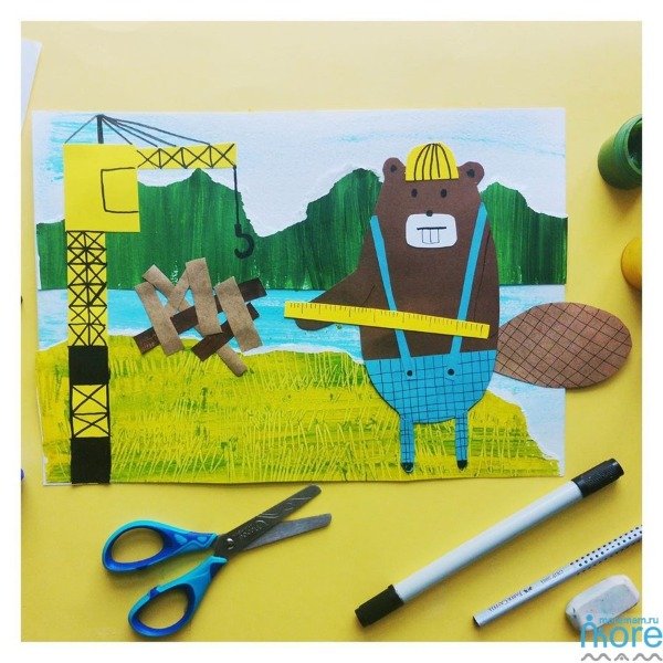 Аппликация Строитель