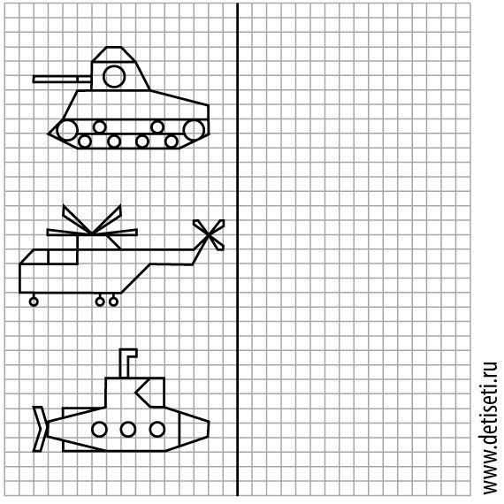 Повтори по клеткам для дошкольников