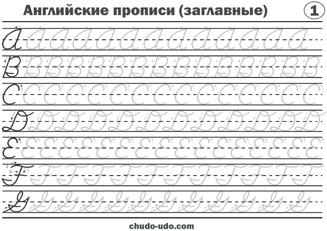 Прописи на английском языке прописные буквы