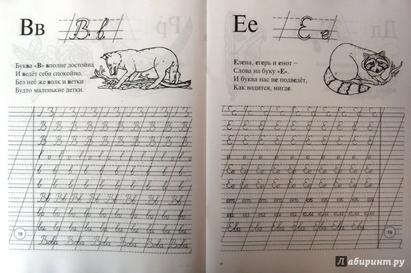 Буква е пропись