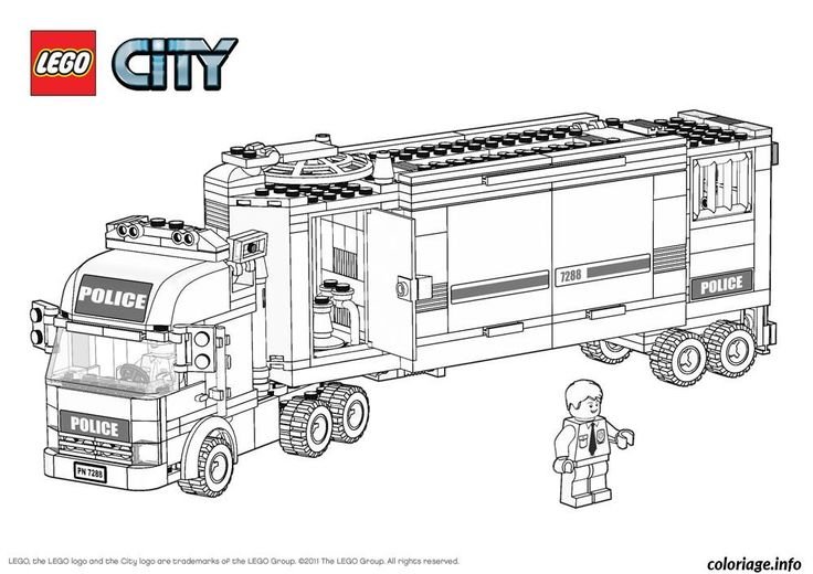 Раскраска машинки полиция лего