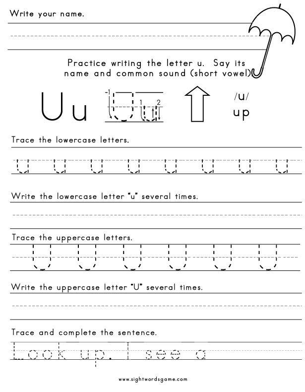 Английская буква u задания