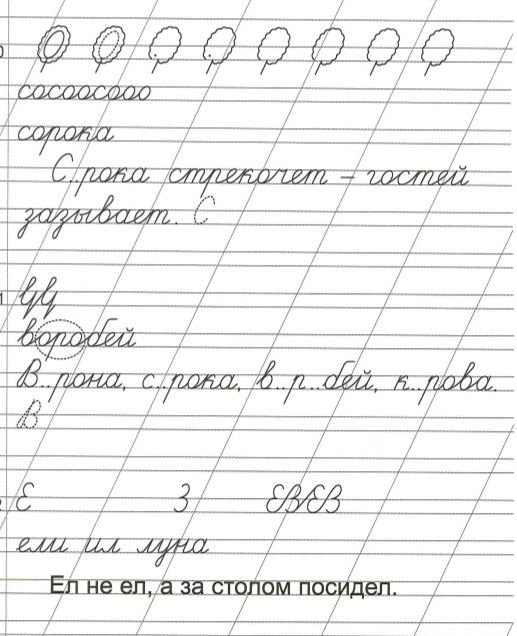 Чистописание 1 класс 3 четверть