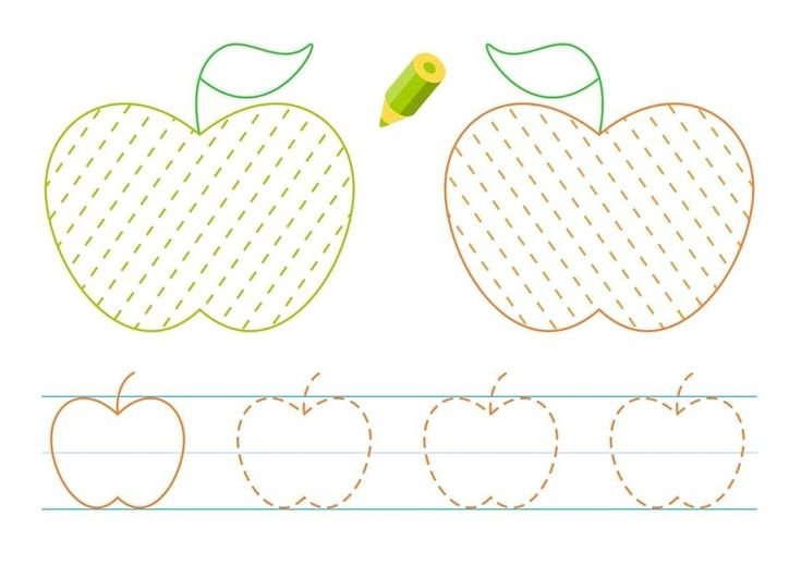 Графомоторика фрукты для малышей