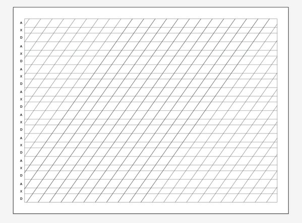 Лист разлиновка частая косая а4