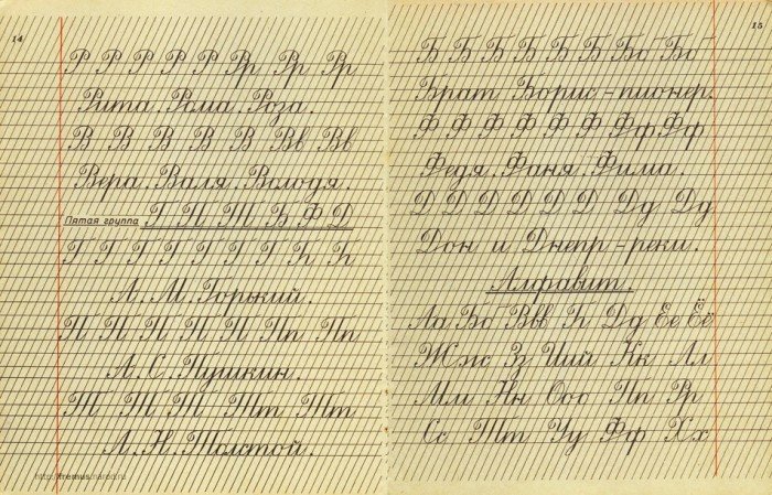 Тетрадь школьника СССР почерк