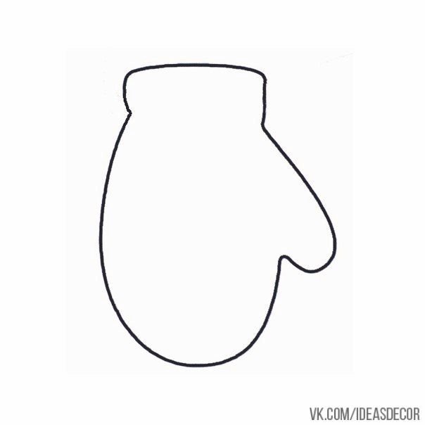 Варежка раскраска для детей