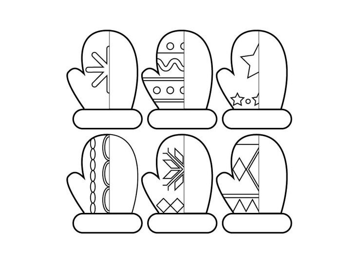 Варежка раскраска