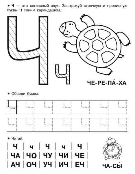 Буква ч пропись для дошкольников