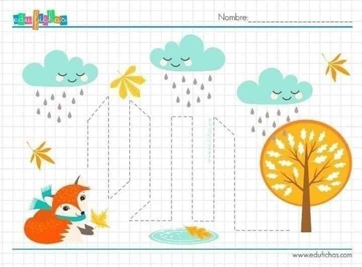 Графомоторные дорожки осень для малышей