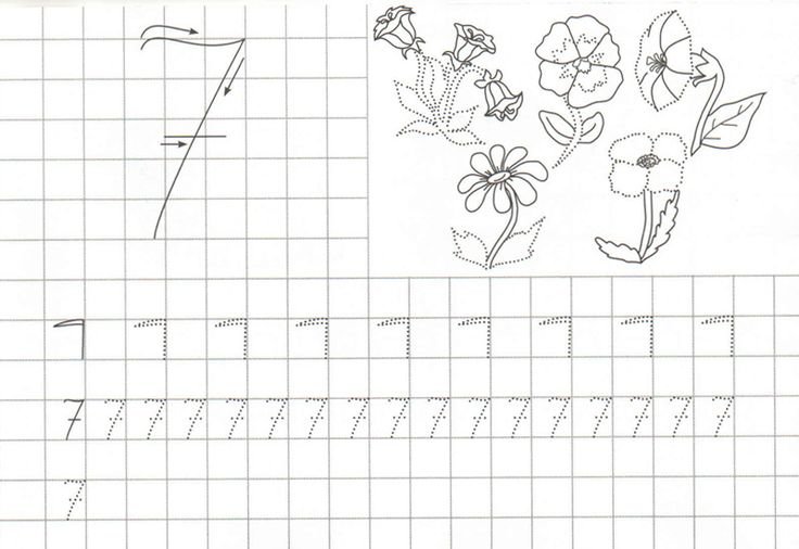 Прописи написание цифры 5 для дошкольников