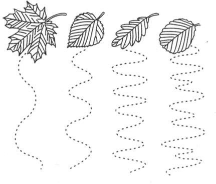 Штриховка листья деревьев для детей