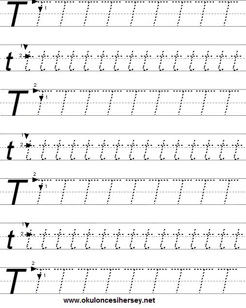 Английские прописи t