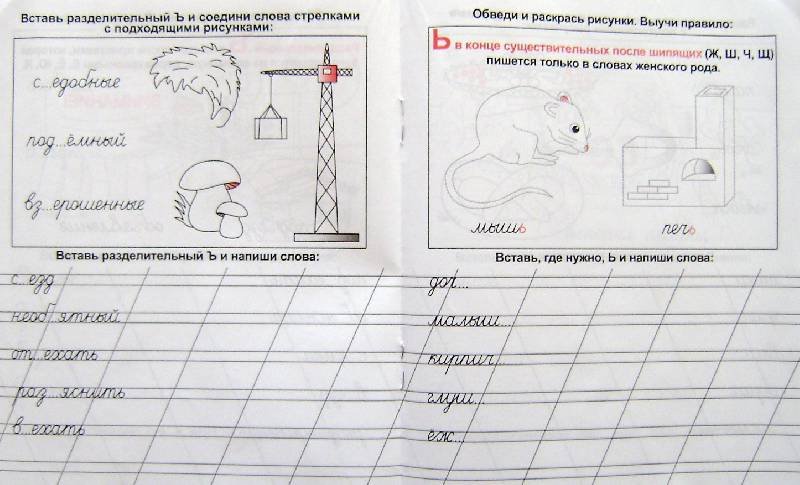 Мягкий знак пропись