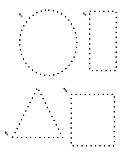 Обводить по точкам для детей фигуры
