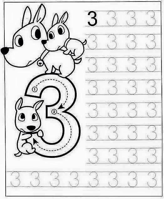 Цифра 3 пропись для дошкольников