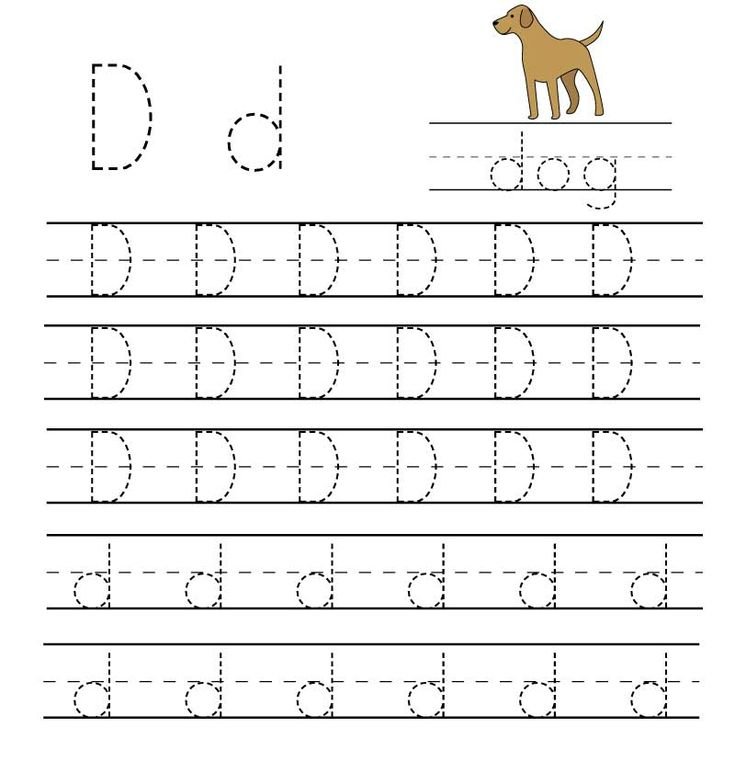 Английская буква d пропись