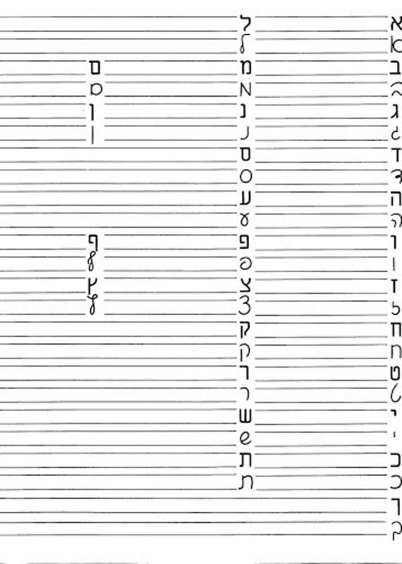 Иврит прописи печатные буквы