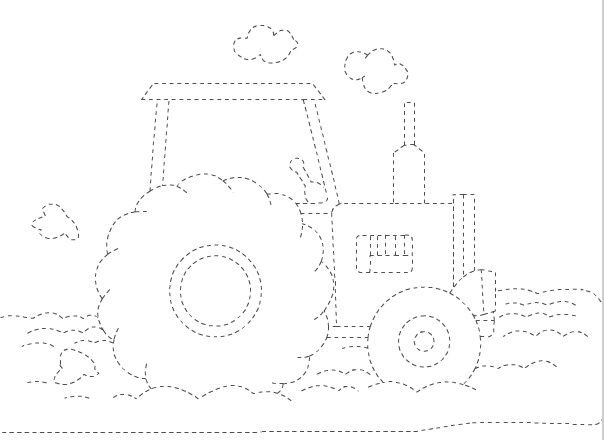 Трактор обвести по точкам