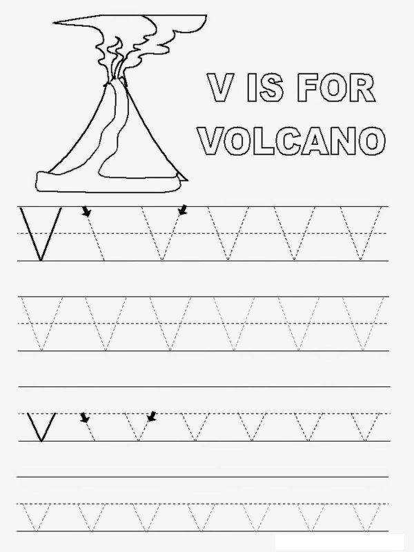 Letter v Worksheets for Kids