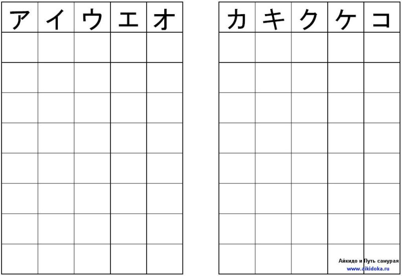 Прописи японского языка хирагана