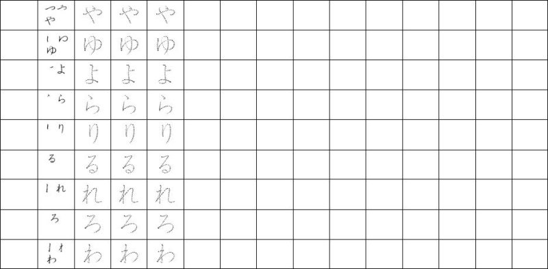 Хирагана прописи