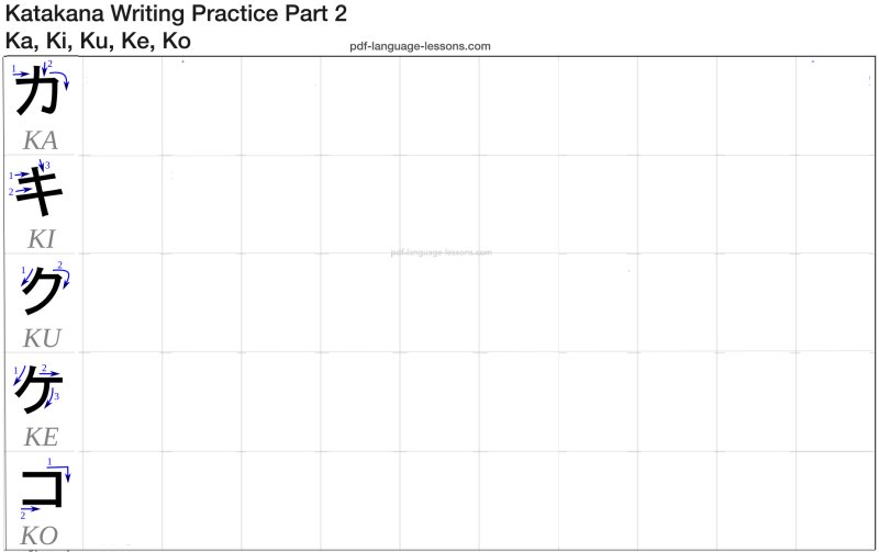 Хирагана и катакана прописи